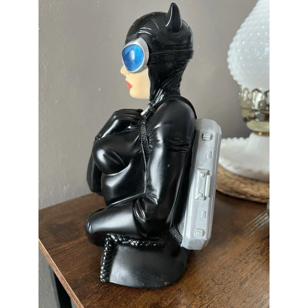 Catwoman DC Universe Bust Figurine Bank - Black Suit w/ Blue Goggles, Plastic
